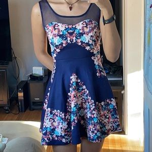 Delia’s Floral Dress Navy Blue Size S